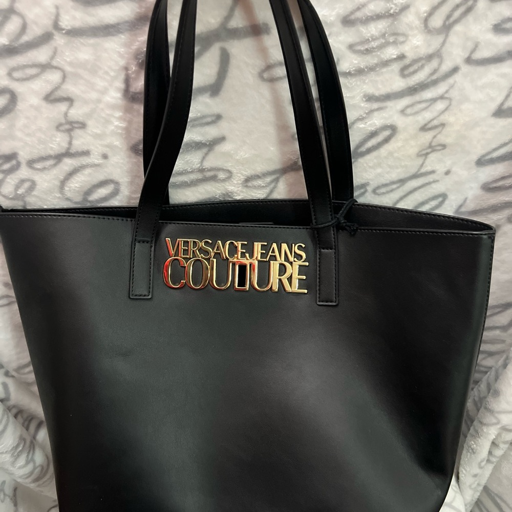 Versace Jeans Couture Black Tote with Gold Logo